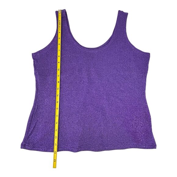 Louie Bernard Vtg Set Tank Top & Pull-on Pants Purple Sparkle High Waist Size L - Picture 8 of 16